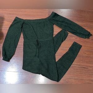 Fashion Nova Dark Green Ribbed Knitwear